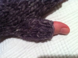 Wrist Warmers--how far to knit up thumb